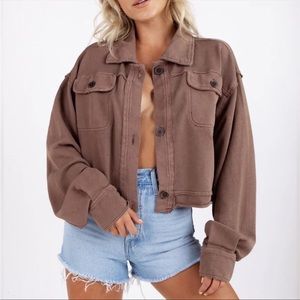 🎉HP!!🎉 Free People | Saturday Cotton Crop Shirt Jacket